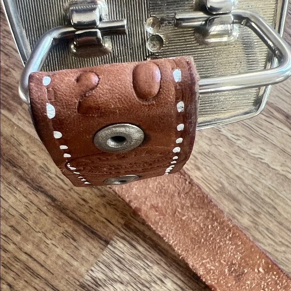 Children's Brown Belt with Silver and Gold Buckle